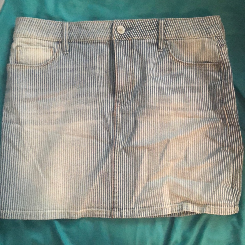 Abercrombie and Fitch Pin Striped Jean Skirt